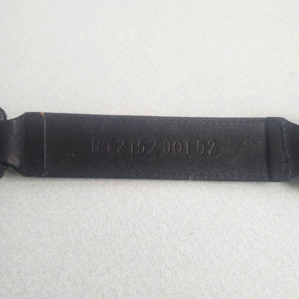 Vintage Fossil Black Leather Belt Medium Interlocking Ring Y2K Waist Belt - Picture 11 of 16